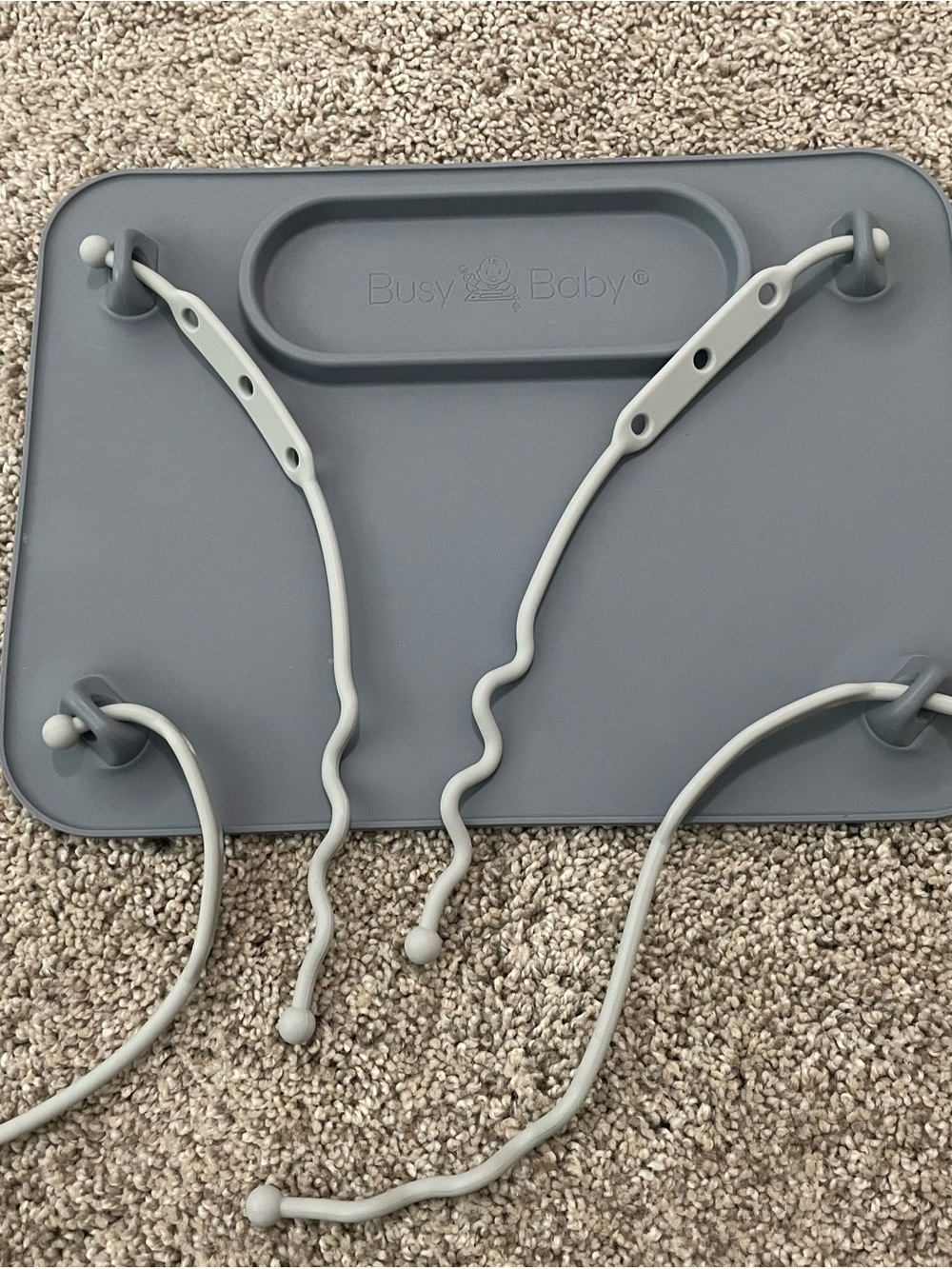 Gray Silicone Busy Board - Sensory & Fine Motor Toy